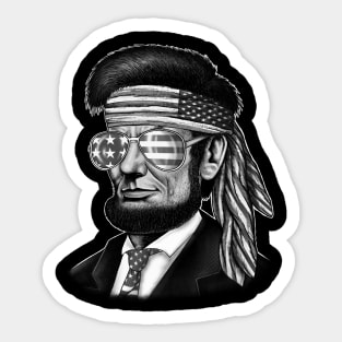 Abraham Lincoln portrait American flag Sticker